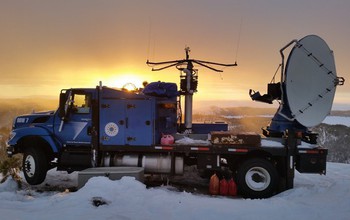 A view of DOW7, another Doppler on Wheels involved in SNOWIE, at the end of a long day.